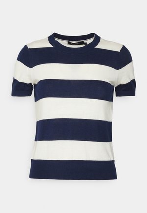 KONSUELO SHORT SLEEVE - T-shirt basique - mascarpone cream/french navy