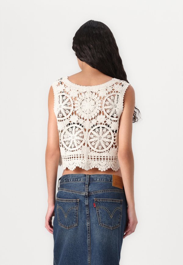 JDYVIC V NECK TIE  - Waistcoat - tapioca2