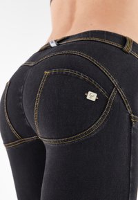 Freddy PUSH UP  - Jeans Skinny Fit - jeans nero cuciture gialle