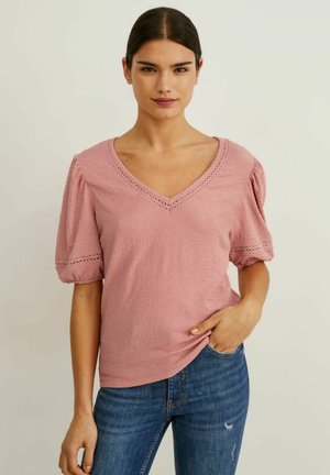 Basic T-shirt - dunkelrosa