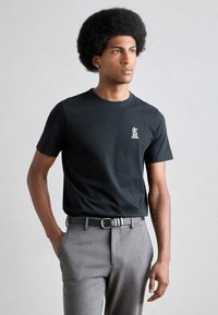 Lindbergh EMBROIDERY TEE - Camiseta estampada - space black
