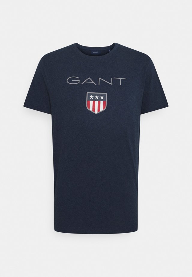 SHIELD - T-shirt imprimé - marine melange