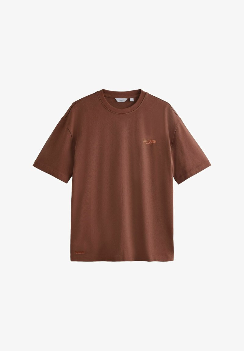 Next Nyomott mintás póló - rust red