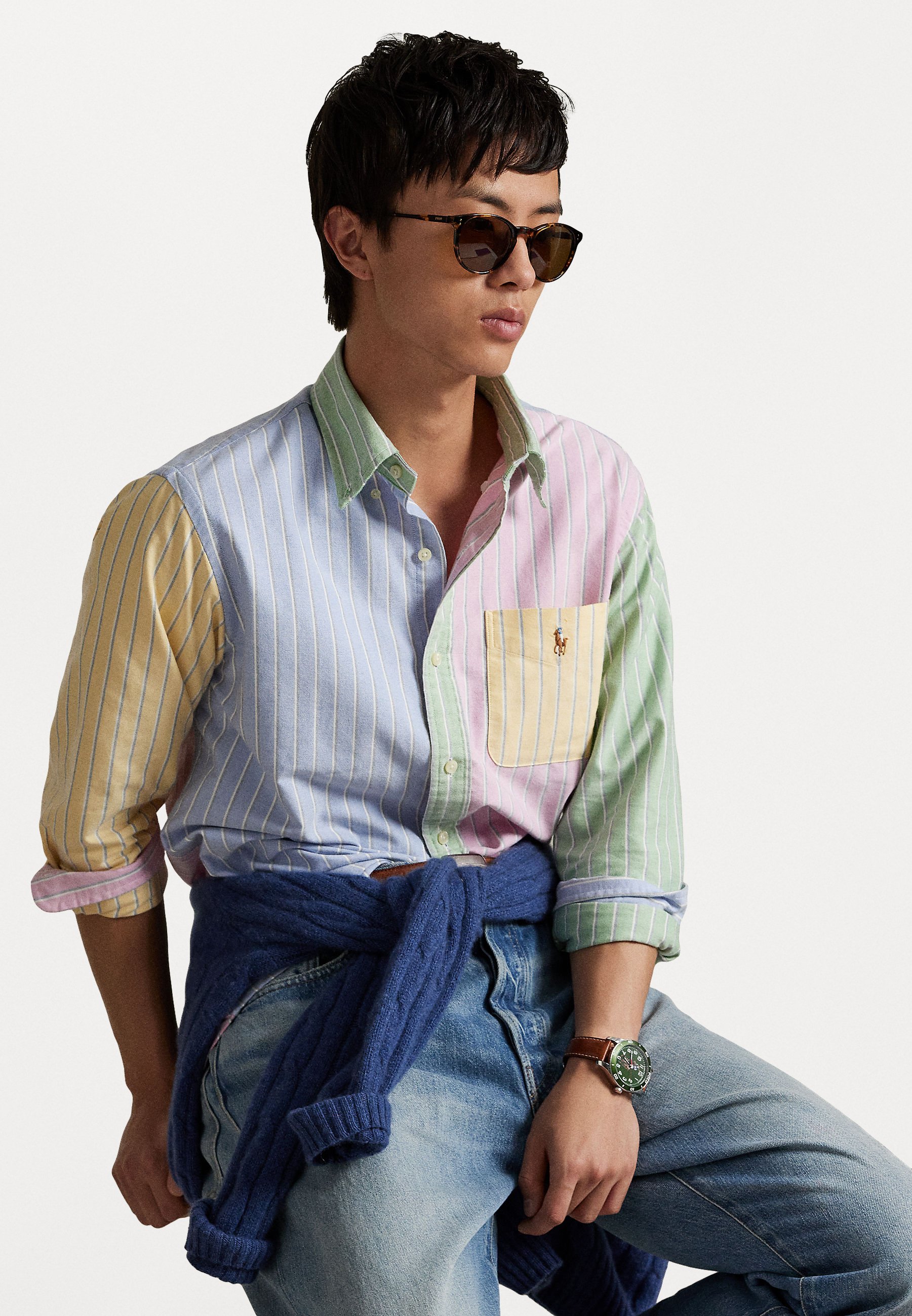 Polo Ralph Lauren CUSTOM FIT STRIPED OXFORD FUN SHIRT Polo Ralph Lauren CUSTOM FIT STRIPED OXFORD FUN SHIRT