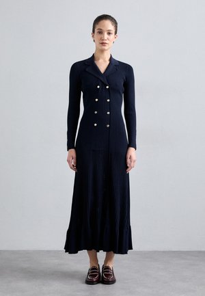 ROBE MIDI LOOK MANTEAU - Robe pull - marine