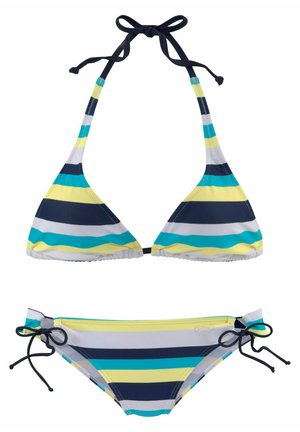 Venice Beach Bikini - marine-gelb-gestreift