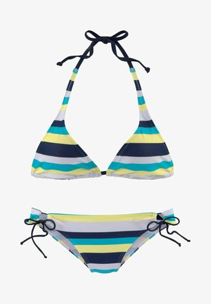 Venice Beach, Bikini - marine-gelb-gestreift