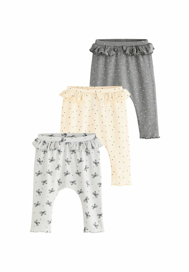 Next 3 PACK - Tajice-hlače - grey bow print