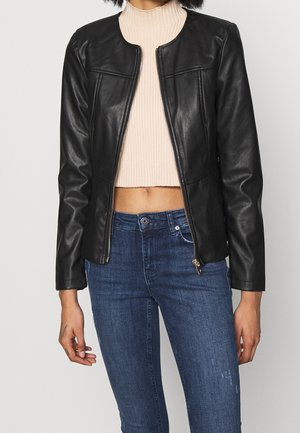 Imitatieleren jas - black