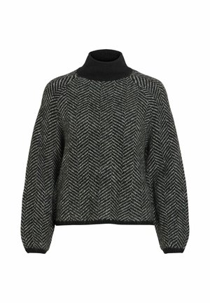 VILA, VILORY HIGH NECK L/S KNIT TOP - NOOS - Strickpullover - black beauty