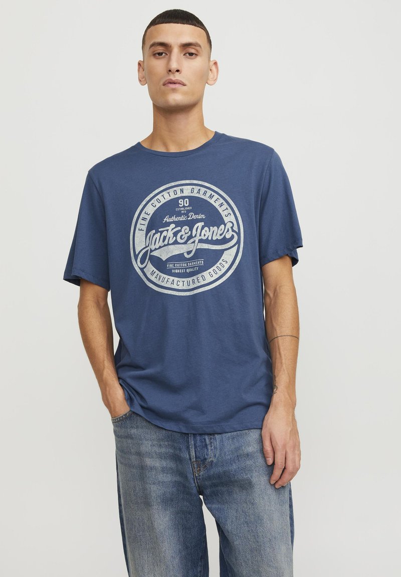 Jack & Jones O-NECK - Potiskana majica - ensign blue