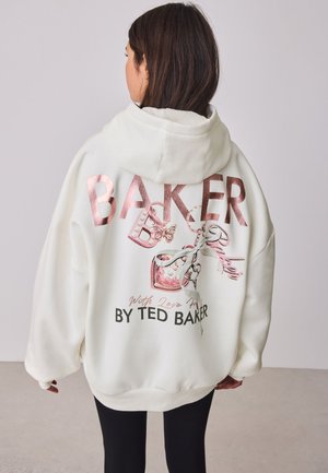 REGULAR FIT - BACK PRINT - Sweat à capuche - cream