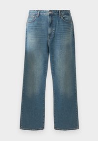 Unselected, dark blue denim