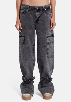 THE BELTED NEVER MORE - Relaxed fit jeans - dark grey