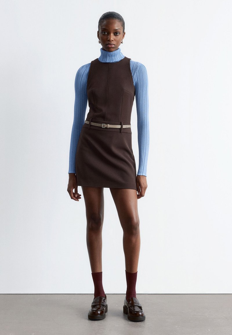 knee length dresses for ladies & Other Stories Baby Blue Belted Knit Jumper Dress UK XS – Reliked