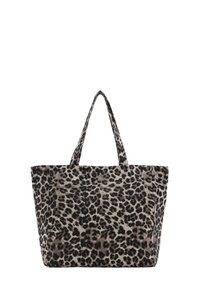 Borsa a tracolla con stampa leopardata realizzata in tessuto morbido, dotata di due manici robusti, forma rettangolare e un ampio interno per riporre gli oggetti.