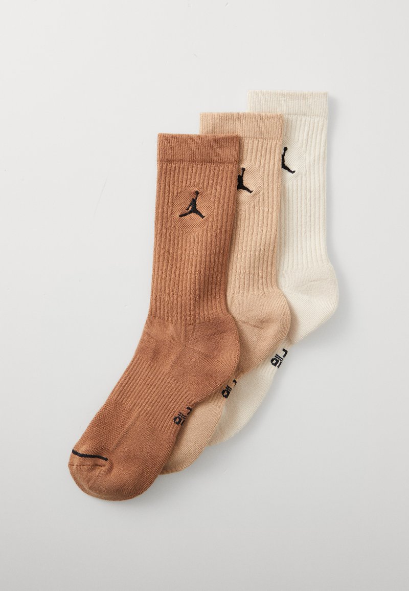 Jordan EVERYDAY CUSH CREW 3 PACK UNISEX - Športne nogavice - archaeo brown/black/hemp/legend lt brown
