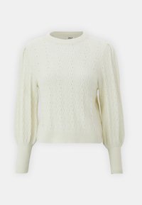 ONLKATIA PUFF O NECK - Stickad tröja - whitecap gray melange