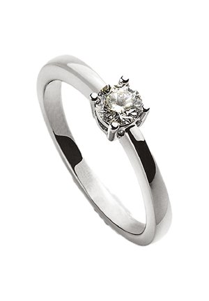 MUAU Schmuck SOLITÄR RING 4-GRIFF-FASSUNG , BRILLANT 0.20CT. - Ring - weissgold