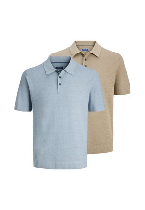 2 PACK - Poloshirt - hellbraun/hellblau