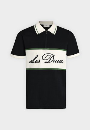 Les Deux, KNITTED ZIPPER POLO - Πόλο - tap shoe black