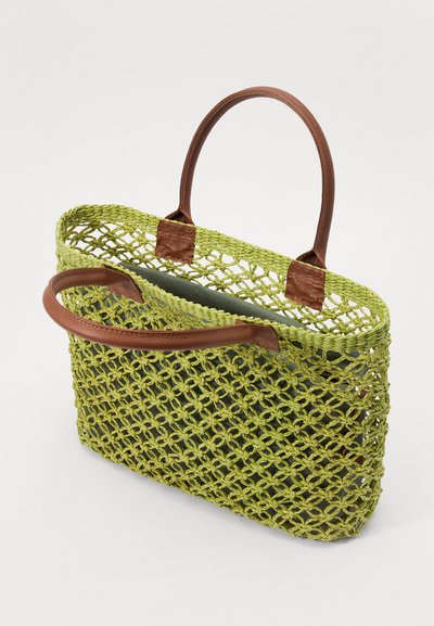 Sensi Studio OPEN WEAVE - Velika torba - verde limon/camel/forest