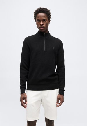 SWEATER HALF ZIP - Πουλόβερ - black