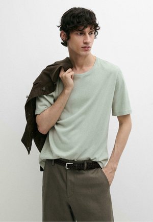 Massimo Dutti T-shirt basic - turquoise