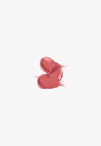 Campione di rossetto cremoso in una morbida sfumatura rosa con finitura lucida, caratterizzato da una texture liscia e bordi sfumati su uno sfondo bianco.