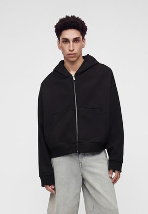 FAVELA, BOXY FRONTZIP - Суитшърт с цип - black