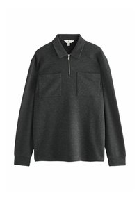 DOUBLE POCKET ZIP NECK  - Pikkade varrukatega topp - charcoal grey