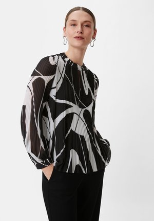 comma MIT PLISSEEFALTEN - Blouse - schwarz