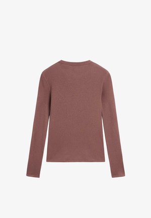 Langärmliges Oberteil in einem staubigen Rosaton, aus weichem, leichtem Material gefertigt. Mit einem runden Halsausschnitt und einem einfachen, nahtlosen Design.