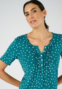 Damart COL TUNISIEN - Camiseta estampada - vert pois