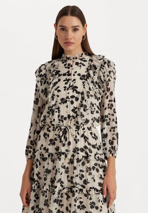 RUBARTEE 3/4 SLEEVE DAY DRESS - Jurk - cream/black