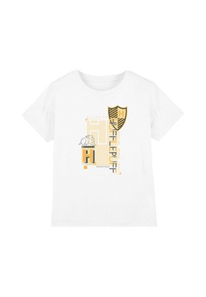 Warner Brothers, HARRY POTTER HUFFLEPUFF PATTERN CREST UNISEX - Print T-shirt - white