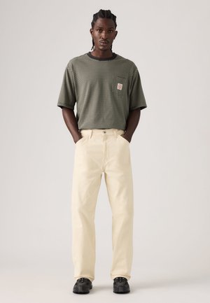 568™ LOOSE CARPENTER SHORTS - Jeans loose fit - undyed ecru greige lightweight canvas