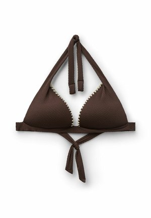 Calzedonia, BICOLOR EMBROIDERY TRIANGLE - Bikinitop - brown