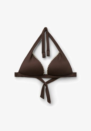 Calzedonia, BICOLOR EMBROIDERY TRIANGLE - Bikinitop - brown