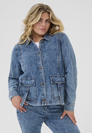 Kaffe Curve Spijkerjas - washed medium blue denim