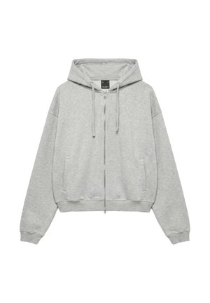 PULL&BEAR, ZIP-UP - HOODIE - Športna jopa s kapuco na zadrgo - grey marl