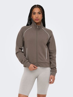 ONLY Play ONPSAGE Sweat - Mikina na zip - brown