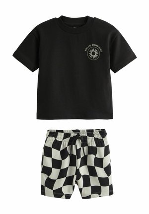 Next BACKPRINT AND PATTERN SET-REGULAR FIT - Pantaloni scurți - black white