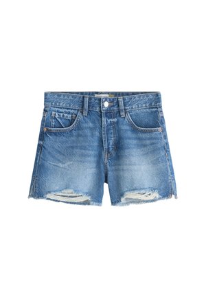 Next, REGULAR FIT - RAW HEM FESTIVAL DENIM SHORTS  . - Short en jean - mid blue
