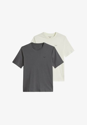 Marc O'Polo DENIM, 2ER PACK - T-Shirt basic - dunkelgrau weiß