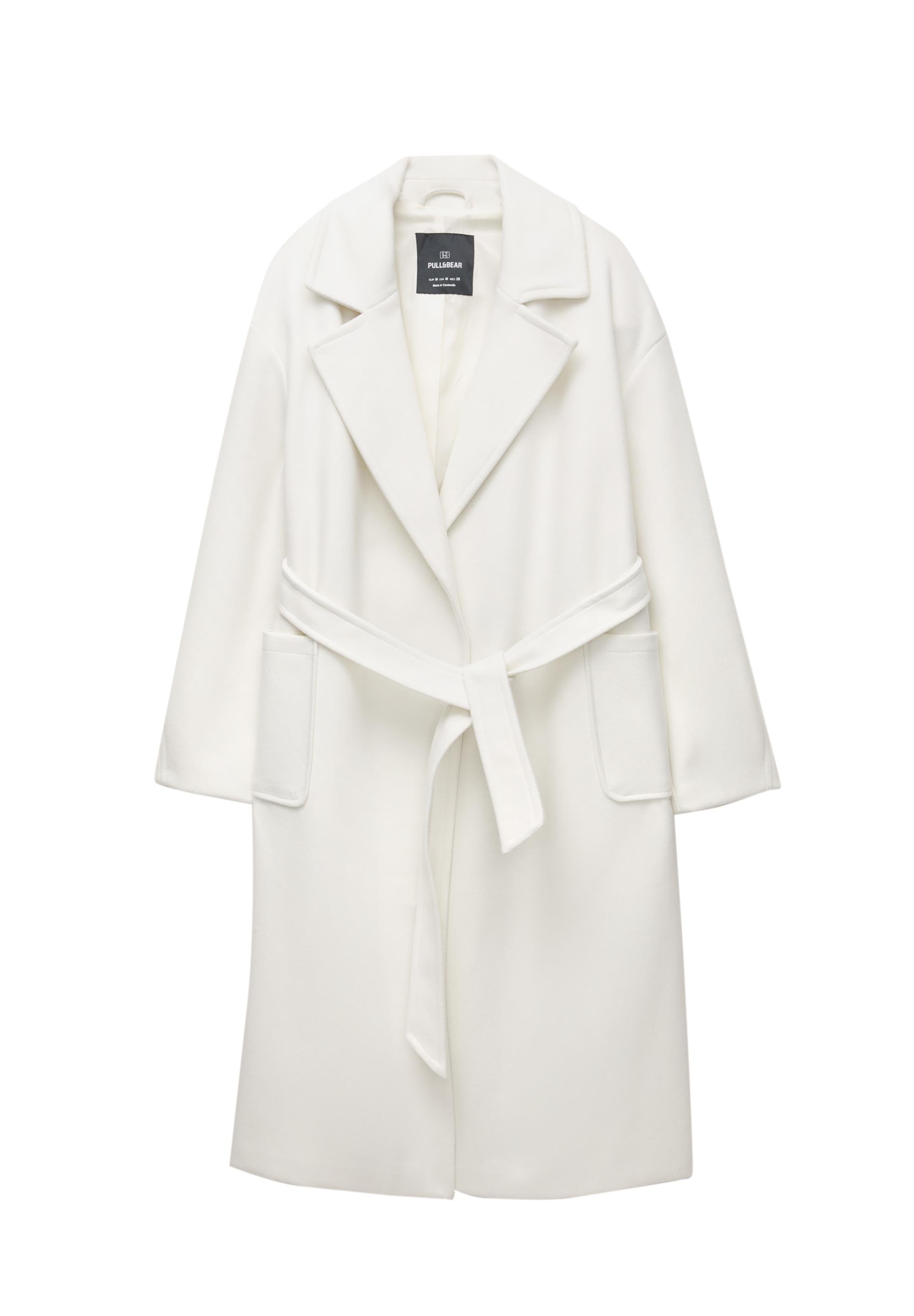 PULL&BEAR WITH BELT Trenchcoat white/weiß