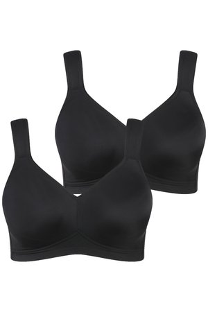 Ulla Popken, GROSSE GRÖSSEN 2-ER PACK, OHNE BÜGEL, VORGEFORMTE CUPS - T-Shirt BH - black