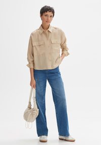 OPUS LANGARM FASTELLE - Button-down blouse - soft oat