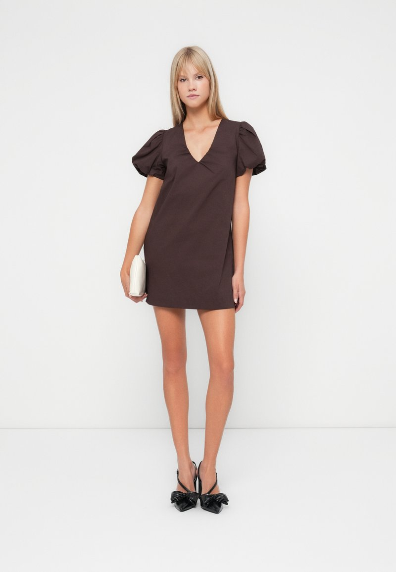 Forever New BONNIE PUFF SLEEVE MINI - Day dress - tiramisu/pink - Zalando.ie