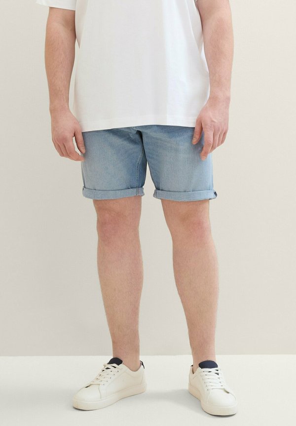 PLUS - Jeans Shorts - light stone wash denim